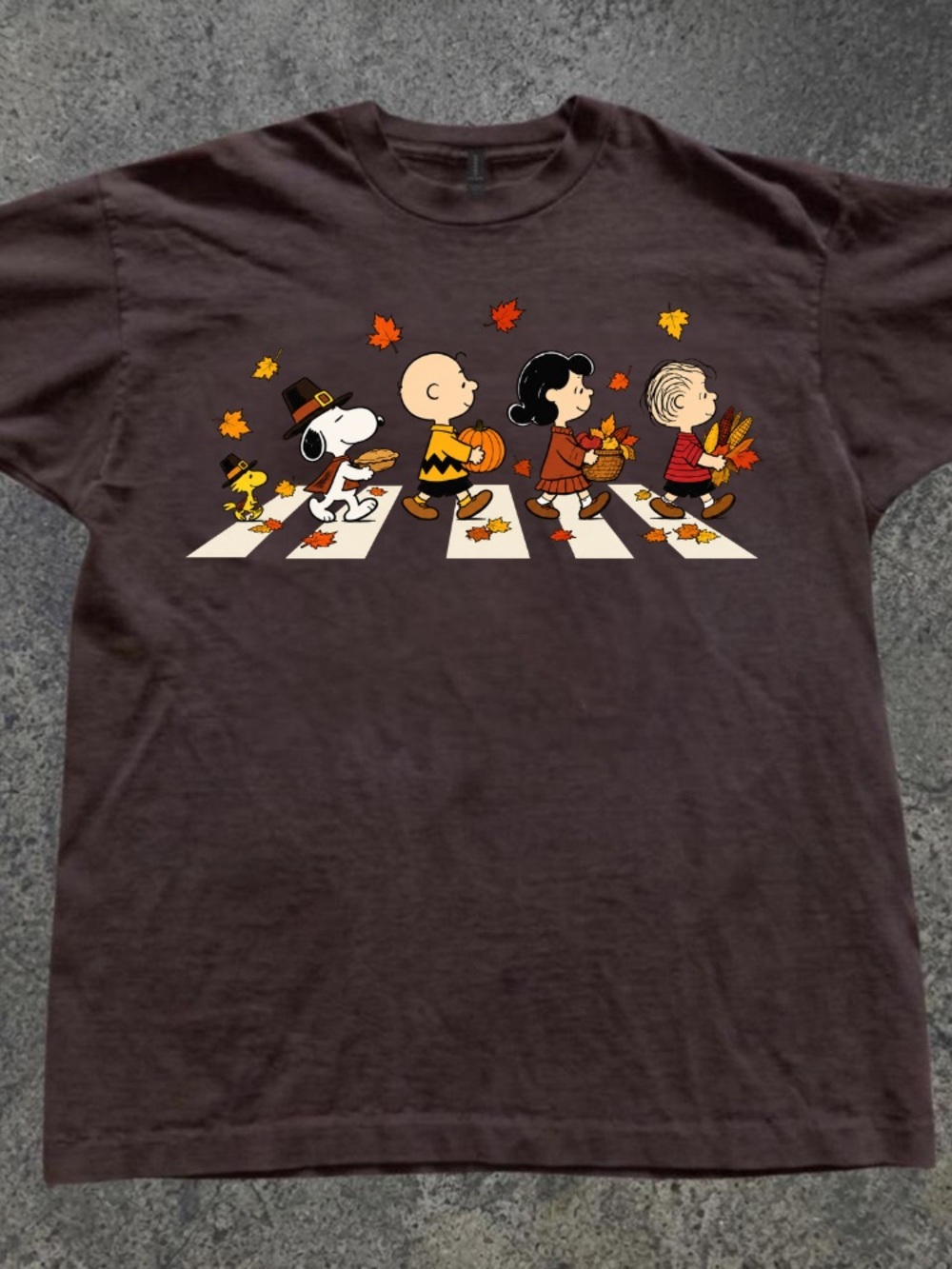 Peanuts Snoopy Charlie Brown Woodstock Autumn Thanksgiving Abbey Road Vintage Br